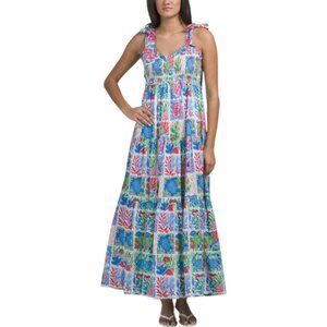 PRINTFRESH Sleeveless Stained Glass Sea Maxi Dress